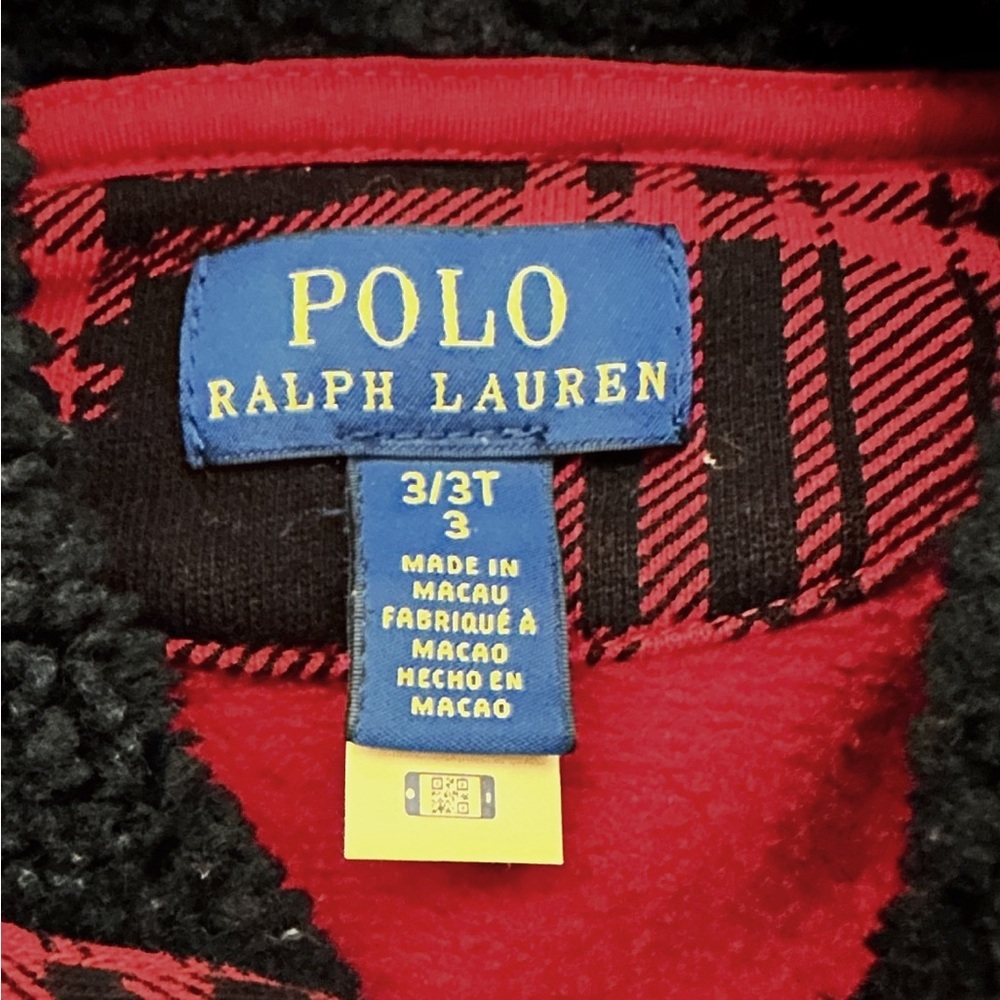 Polo | Polo Bear Plaid Fleece Hoodie (3T) - Picture 3 of 4